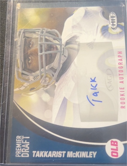 2017 Sage Hit Premier Draft #A2 Takkarist McKinley Rookie Autograph — front