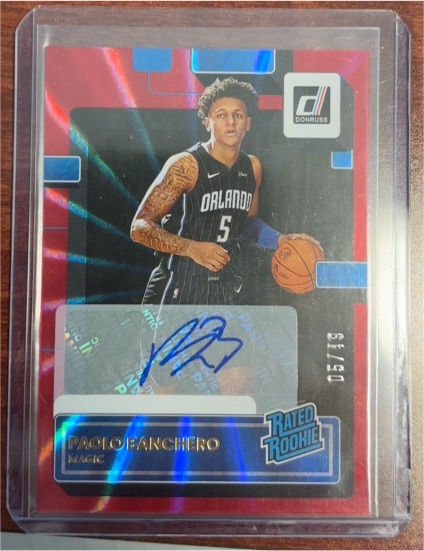 2022 Donruss #201 Paolo Banchero Rated Rookie Choice Red Auto — front