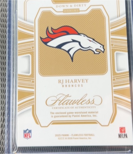 2025 Panini Flawless Down & Dirty RJ Harvey — front