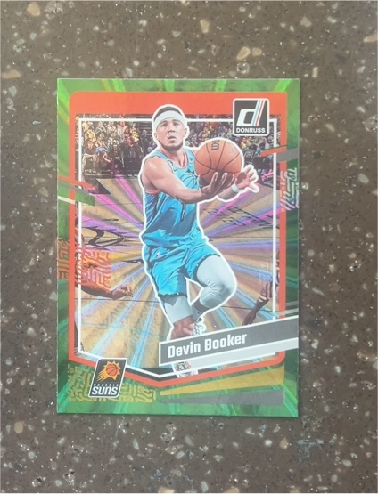2023-24 Panini Donruss #43 Devin Booker Green Laser — front