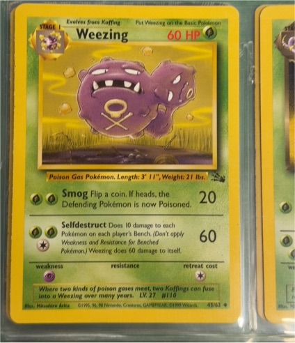 1999 Pokémon Fossil #45 Weezing — front