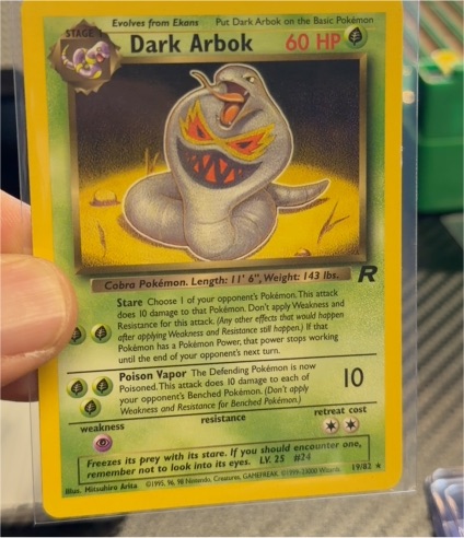 1999 Pokémon Team Rocket #19 Dark Arbok — front