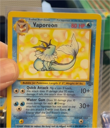 1999 Pokémon Jungle #12 Vaporeon — front