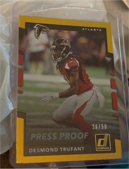 2017 Donruss #30 Desmond Trufant Press Proof Gold — front