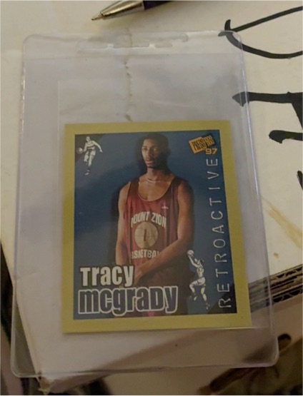 1997 Press Pass Double Threat #9 Tracy McGrady Retroactive Rookie — front