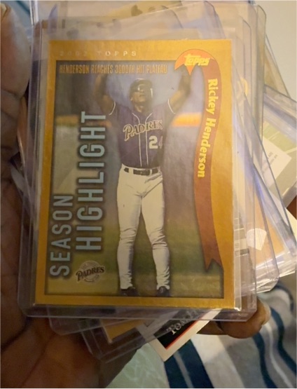2002 Topps #335 Rickey Henderson Season Highlights — front