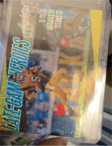 2018 Panini Absolute #LGH-BB Blake Bortles Late-Game Heroics Gold Shimmer — front
