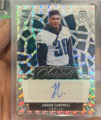 2025 Panini Mosaic #RS-JCL Jihaad Campbell Rookie Scripts Auto — front