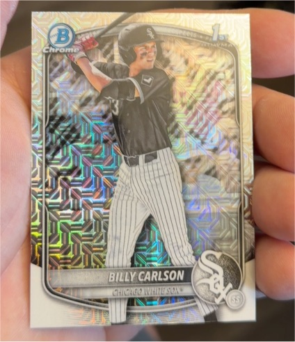 2025 Bowman Draft 1st Chrome #BDC-10 Billy Carlson — front