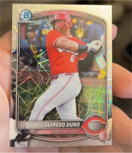 2025 Bowman Draft #BDC-133 Alfredo Duno Chrome Laser Refractor — front