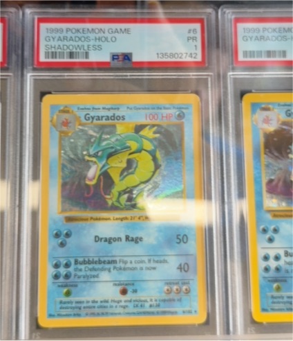 1999 Pokemon Game #6 Gyarados Holo Shadowless — front