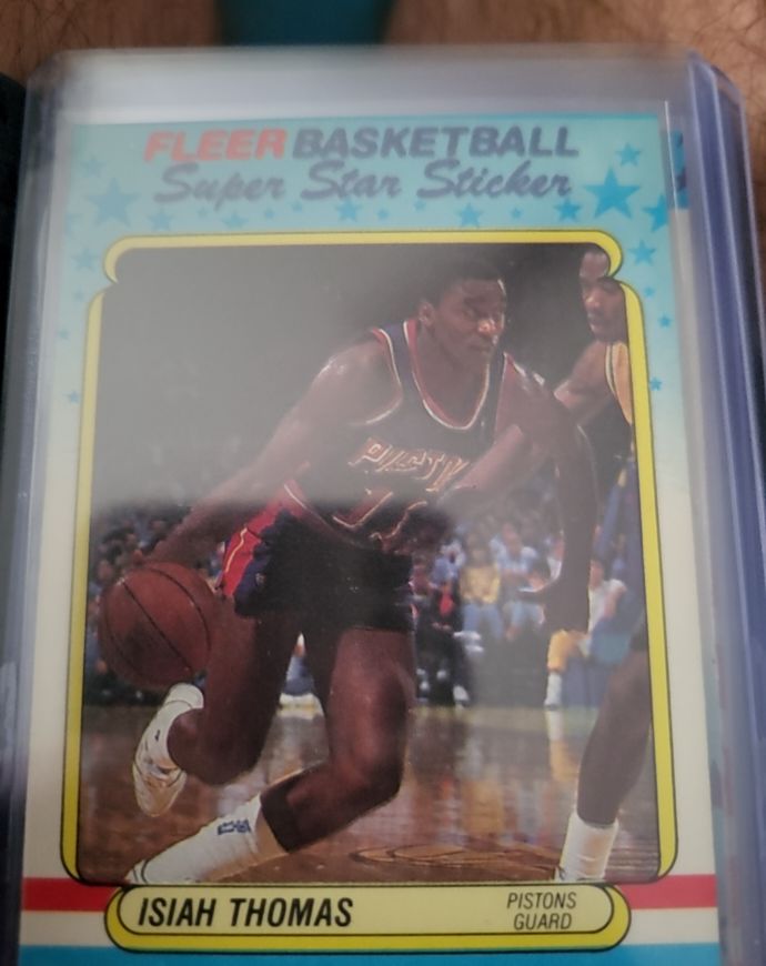 1988 Fleer Super Star Sticker #10 Isiah Thomas — front
