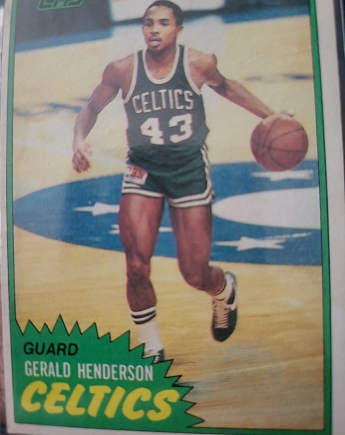 1981-82 Topps #74E Gerald Henderson Boston Celtics Rookie Card — front