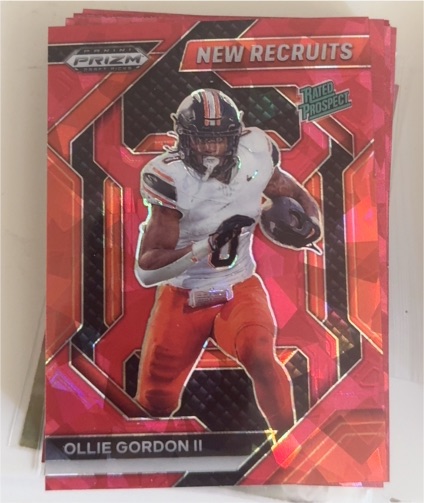 2024 Panini Prizm Draft Picks New Recruits Red Ice #NR-OGN Ollie Gordon II — front
