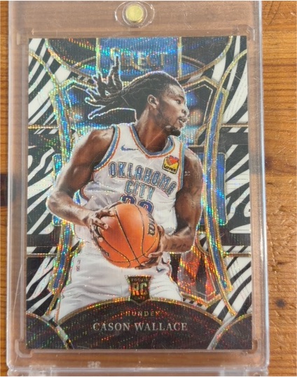 2023-24 Panini Select #321 Cason Wallace Mezzanine Zebra Prizm RC — front