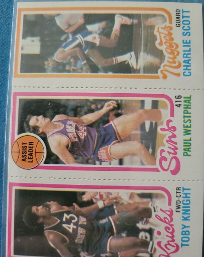 1980-81 Topps Basketball #77 / 168 / 188 Toby Knight / Paul Westphal / Charlie Scott — front