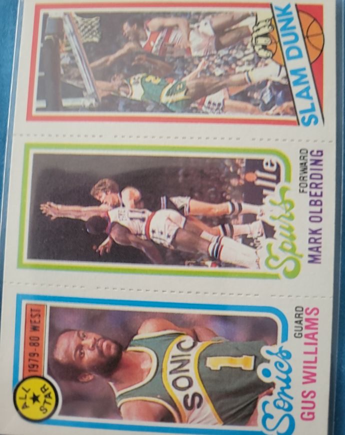 1980 Topps #255 Gus Williams / Mark Olberding / James Bailey — front