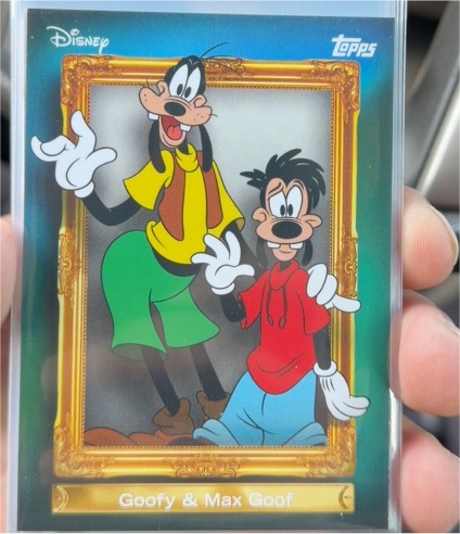 2026 Topps Disney Neon #FF-23 Goofy & Max Goof Family First Insert — front