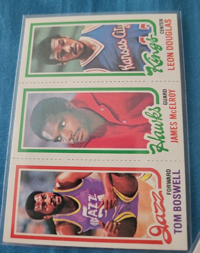 1980-81 Topps #238 / 27 / 85 Tom Boswell / James McElroy / Leon Douglas — front