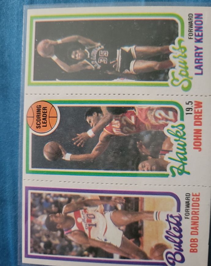 1980-81 Topps #19 Larry Kenon / #209 John Drew / #246 Bob Dandridge — front