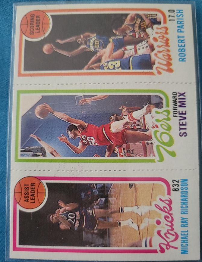 1980-81 Topps Basketball #92-165-185 Michael Ray Richardson / Steve Mix / Robert Parish — front