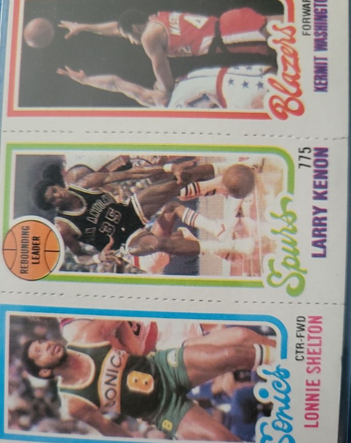 1980-81 Topps Basketball #203 Kermit Washington / #205 Larry Kenon / #231 Lonnie Shelton — front
