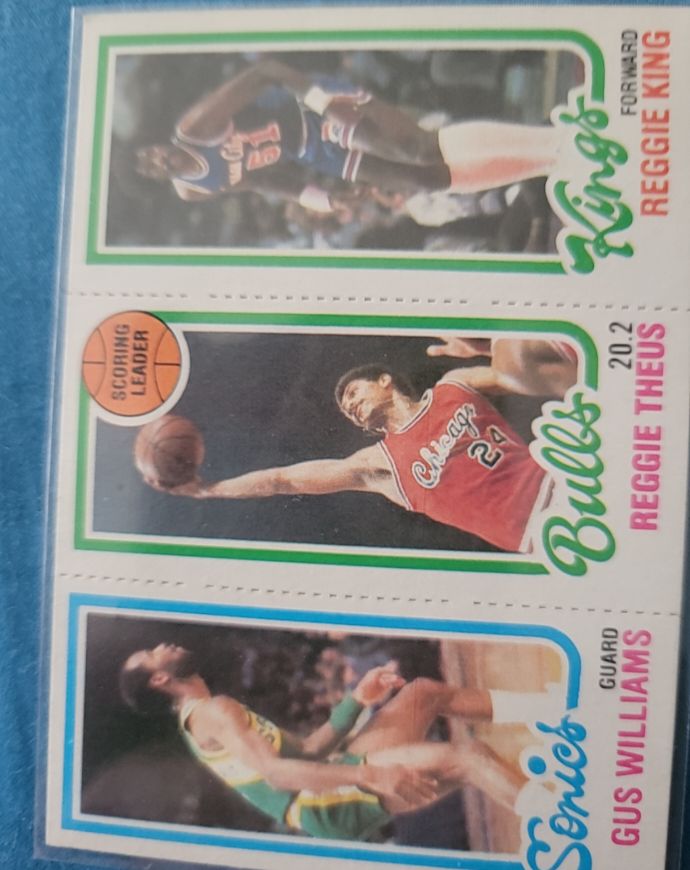 1980-81 Topps #41/128/233 Gus Williams / Reggie Theus / Reggie King — front