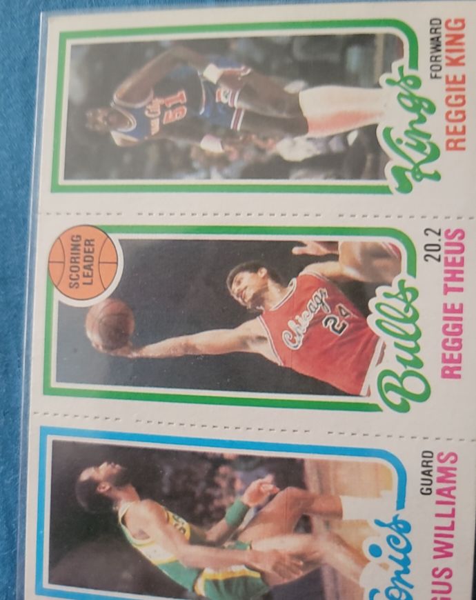 1980-81 Topps Basketball #41 / 128 / 233 Gus Williams / Reggie Theus / Reggie King — front