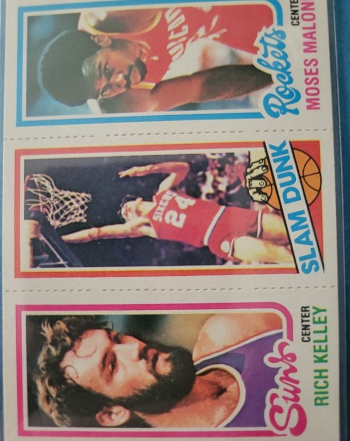 1980-81 Topps #107/192/263 Moses Malone / Bobby Jones / Rich Kelley — front