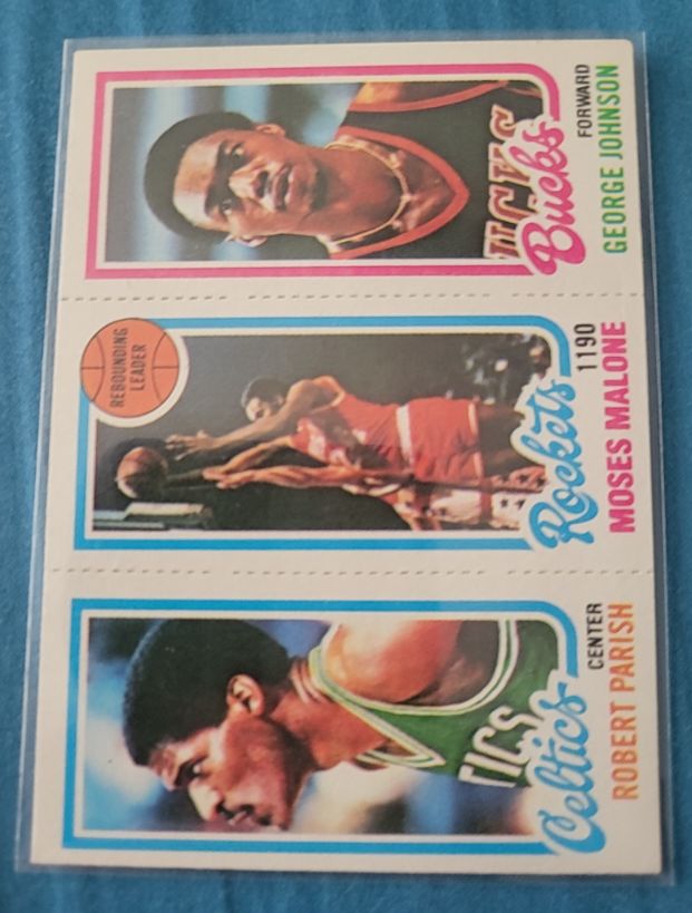 1980-81 Topps Basketball #97-103-148 Robert Parish / Moses Malone / George Johnson — front