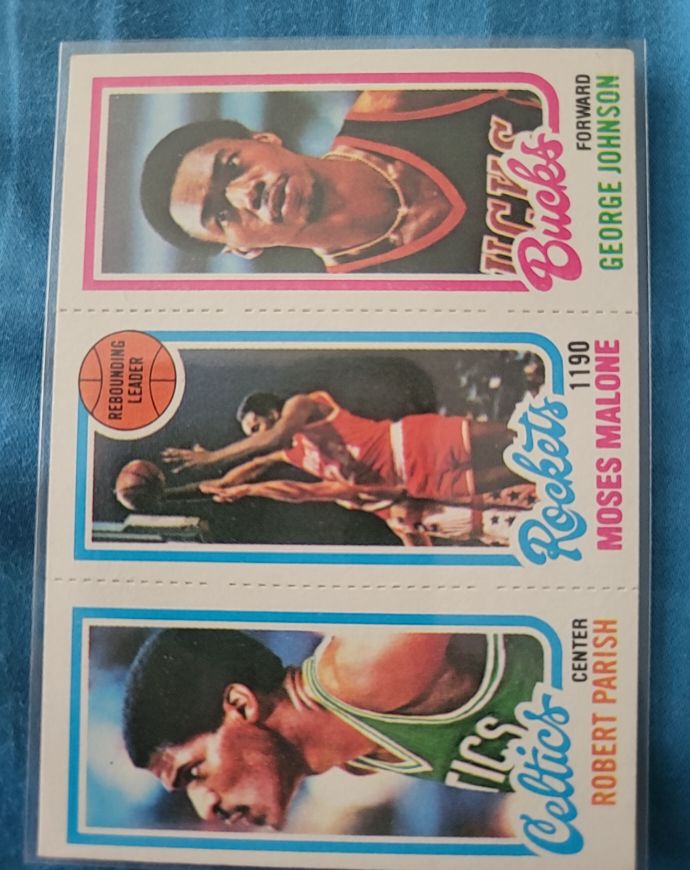 1980-81 Topps #148-103-97 Robert Parish, Moses Malone, George Johnson — front