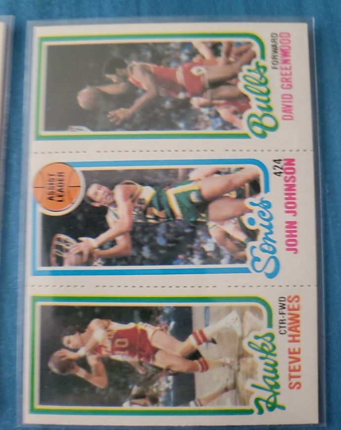 1980-81 Topps Basketball #24-45-226 Steve Hawes / John Johnson / David Greenwood — front