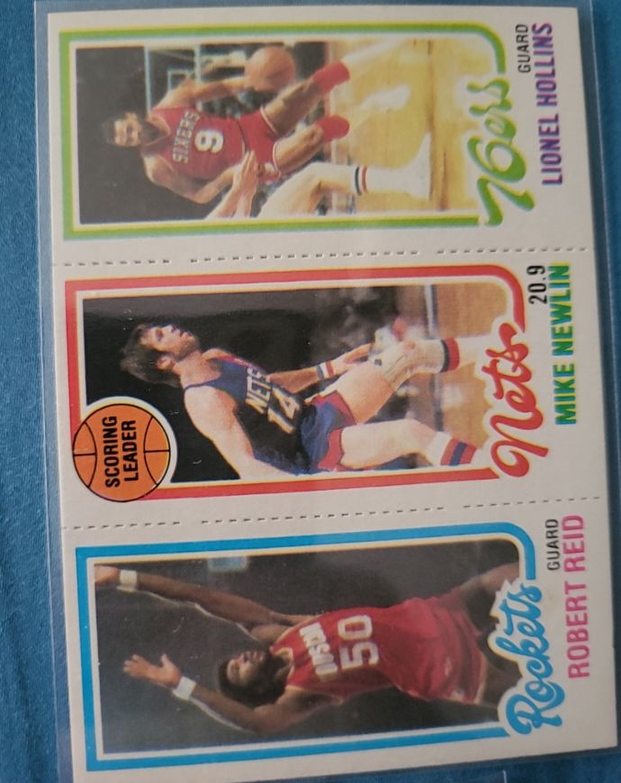 1980 Topps Basketball #182 Lionel Hollins / #153 Mike Newlin / #110 Robert Reid — front