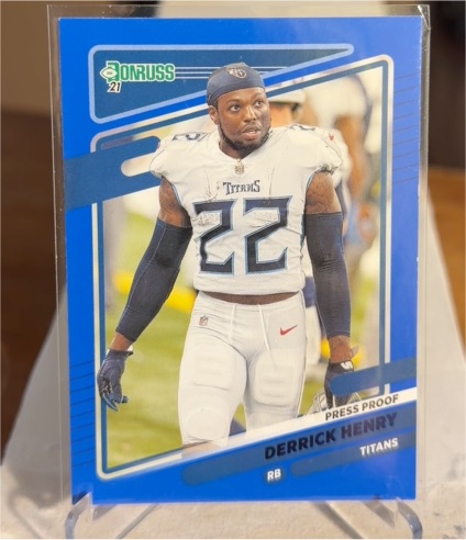 2021 Donruss #14 Derrick Henry Press Proof Blue — front
