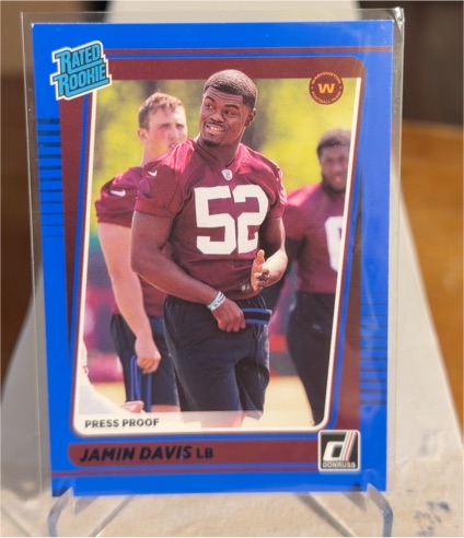 2021 Donruss #337 Jamin Davis Press Proof Blue — front