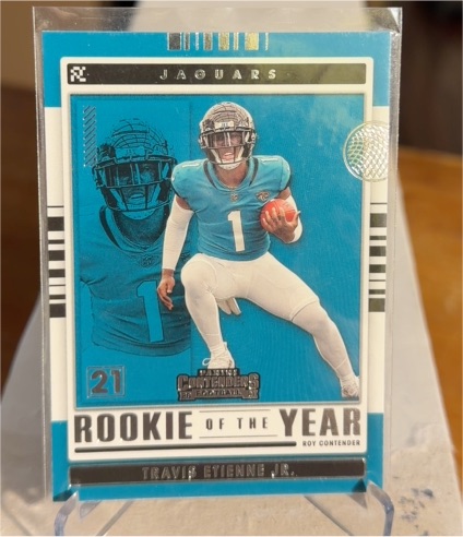 2021 Panini Contenders #ROY-TET Travis Etienne Jr. Rookie of the Year Contenders — front