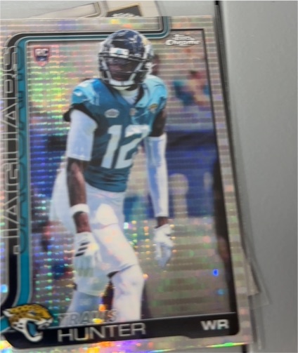 2025 Topps Chrome #332 Travis Hunter Pulsar Refractor Rookie Card — front