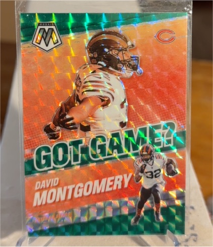 2021 Panini Mosaic Got Game? Green Prizm #GG-13 David Montgomery — front
