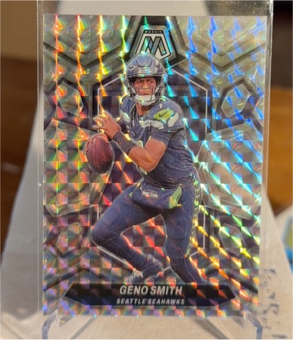 2024 Panini Mosaic #197 Geno Smith Silver Mosaic Prizm Seattle Seahawks — front