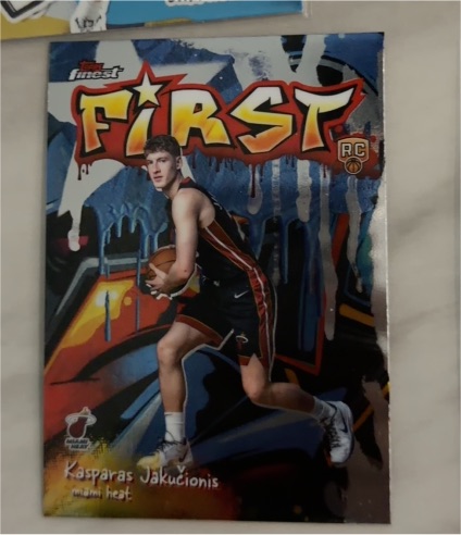 2025-26 Topps Finest #F-20 Kasparas Jakucionis Rookie First Miami Heat RC — front