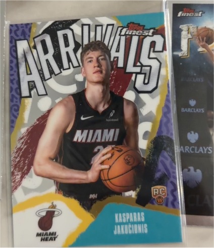 2025-26 Topps Finest #A-20 Kasparas Jakučionis Arrivals — front