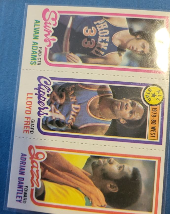 1980-81 Topps Basketball #240-14-189 Alvan Adams / Lloyd Free / Adrian Dantley — front