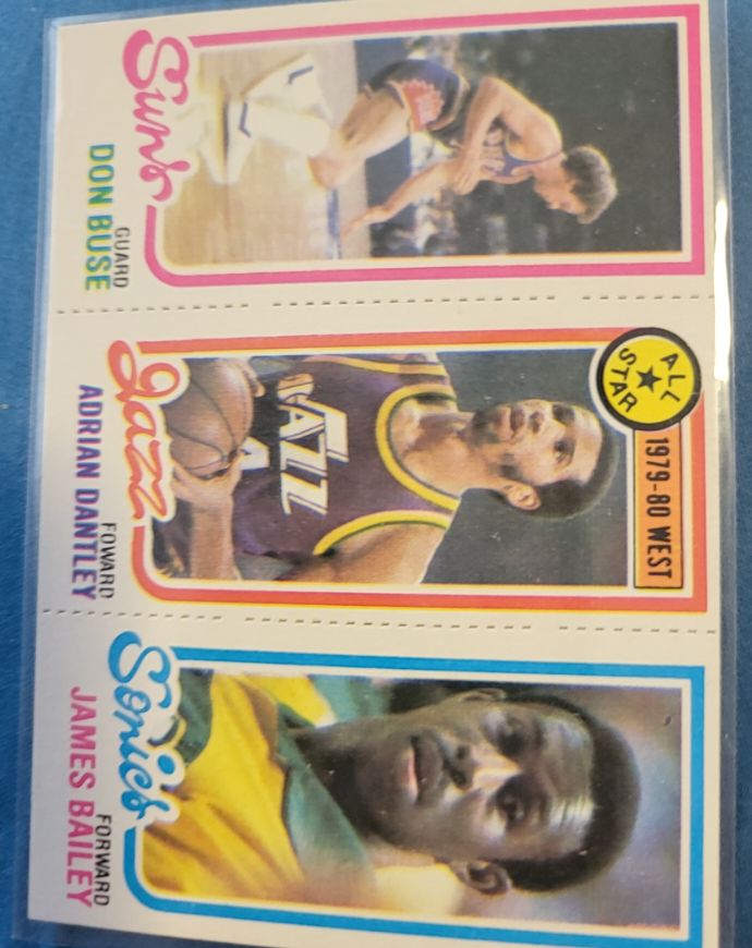 1980-81 Topps Basketball #6/190/227 Don Buse / Adrian Dantley / James Bailey — front