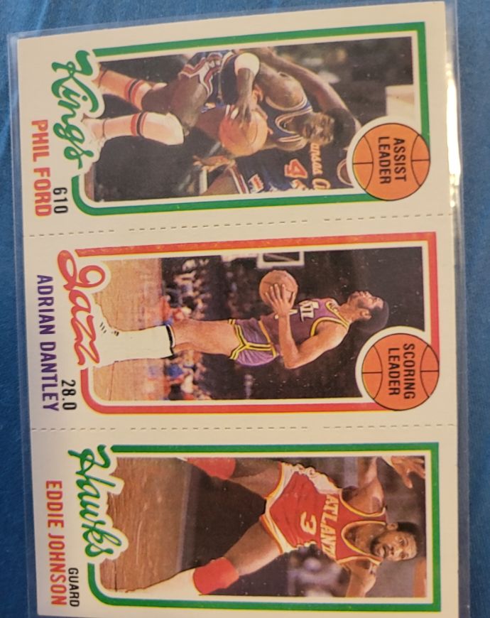 1980-81 Topps #26/124/234 Phil Ford / Adrian Dantley / Eddie Johnson — front