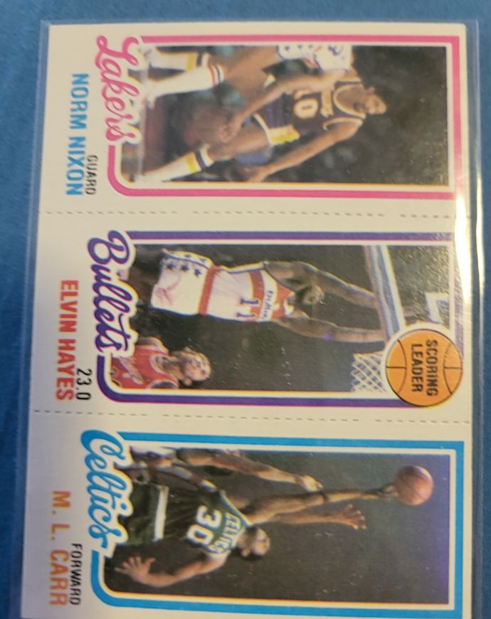 1980-81 Topps #35 / 141 / 242 Norm Nixon / Elvin Hayes / M.L. Carr — front