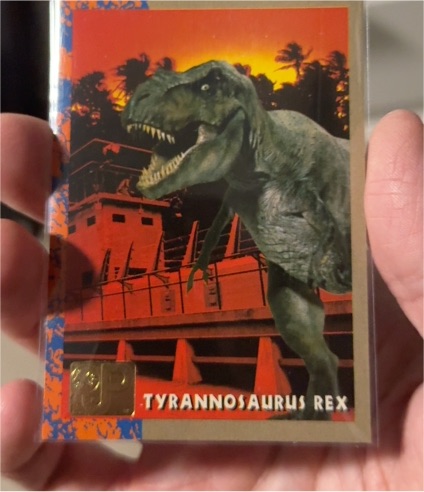 1993 Topps Jurassic Park #3 Tyrannosaurus Rex — front