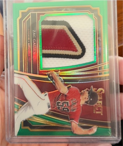 2020 Panini Select #RJS-ZG Zac Gallen Rookie Jumbo Swatch — front