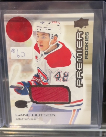 2024-25 Upper Deck Premier #131 Lane Hutson Rookie Jersey Memorabilia — front