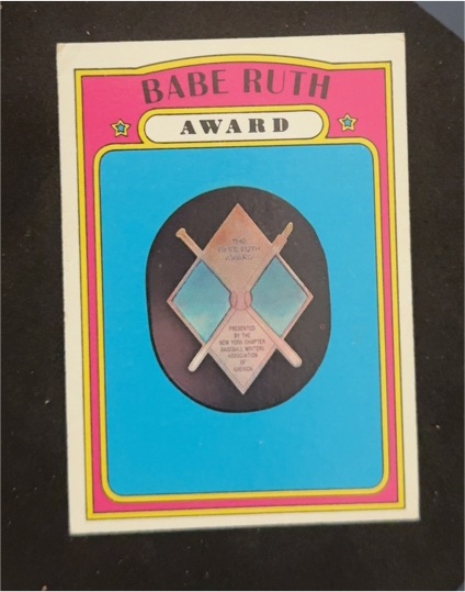 1972 Topps #626 Babe Ruth Award — front