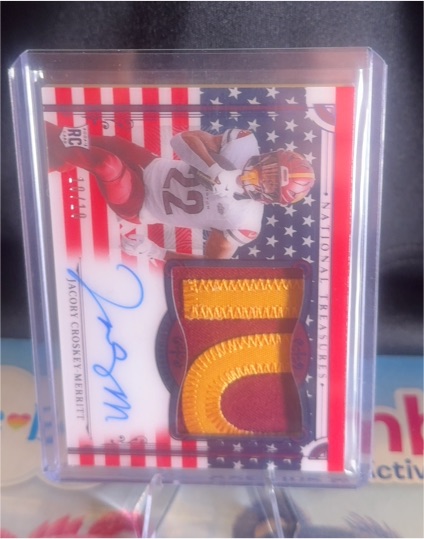 2025 Panini National Treasures Jacory Croskey-Merritt Stars & Stripes RPA — front